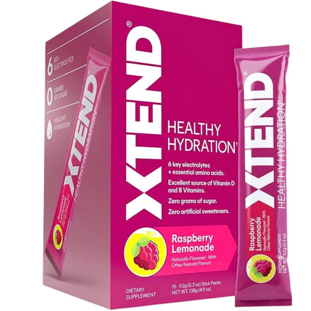 Xtend Healthy Hydration Powder 15 Stick Packets Raspberry Lemonade - SupplementSource.ca