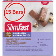 SlimFast High Protein 15 Bars Chocolatey Crispy Cookie Dough - SupplementSource.ca