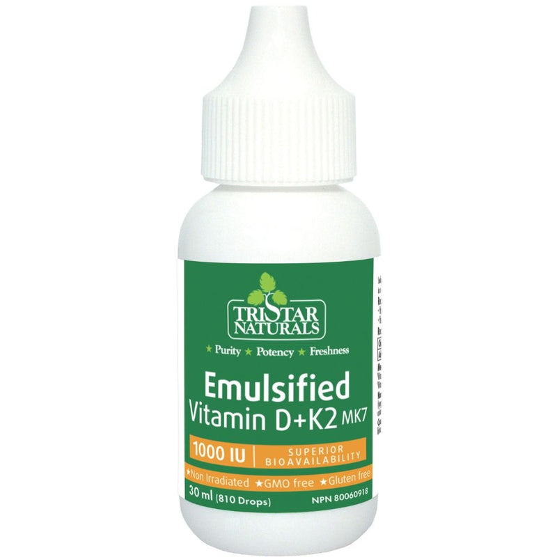 Tristar Naturals Emulsified Vitamin D+K2 30ml - SupplementSource.ca