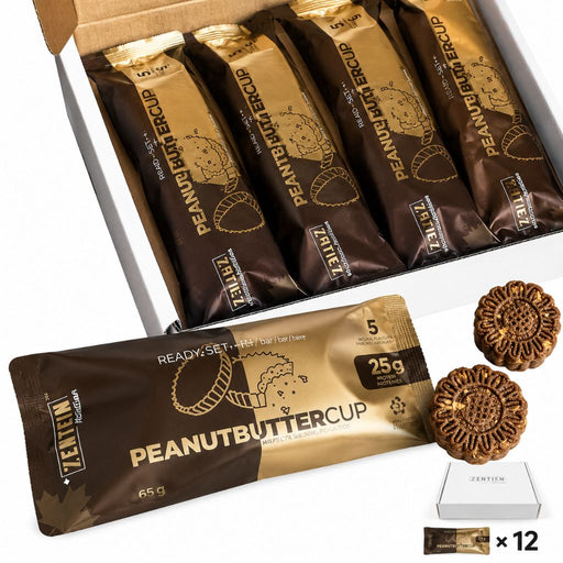 Zentein Nutrition Collagen Protein Bar, Peanut Butter Cup, 12 Bars/Box - SupplementSource.ca
