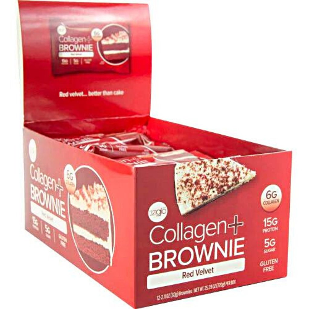 321glo Collagen + Brownie Red Velvet, 12/Box - SupplementSource.ca