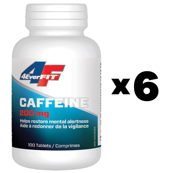 4EverFit Caffeine - 6 x Bottles (600 x 200mg Tabs) - SupplementSource.ca