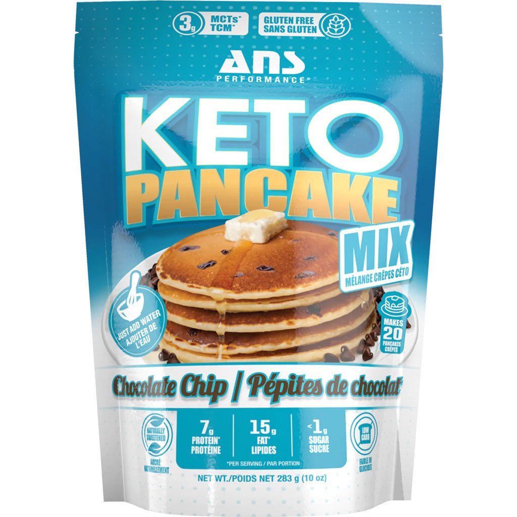 ANS Performance Keto Pancake Mix, Makes 20 Pancakes Chocolate Chip - SupplementSource.ca