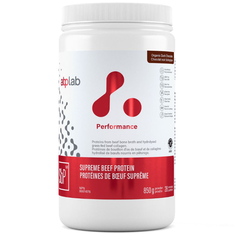 ATP Lab Supreme Beef Protein, 850g Organic Dark Chocolate - SupplementSource.ca