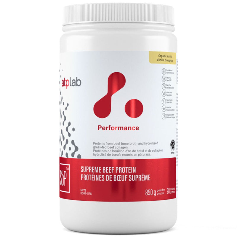 ATP Lab Supreme Beef Protein, 850g Organic Organic Vanilla - SupplementSource.ca