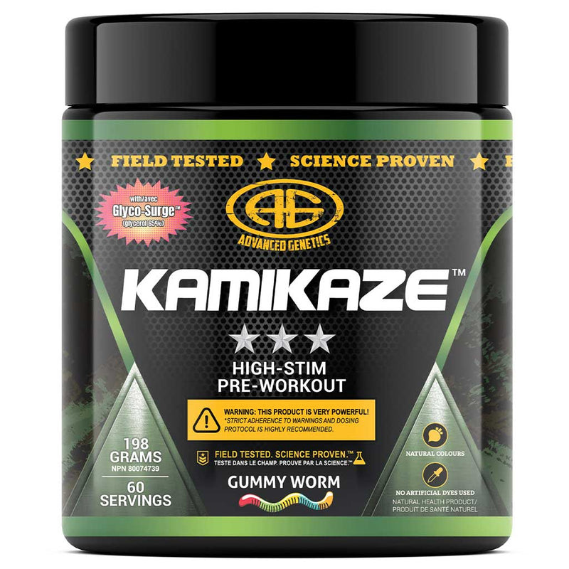 Advanced Genetics Kamikaze w/ Glyco-Surge 60 Servings Gummy Worm - SupplementSource.ca