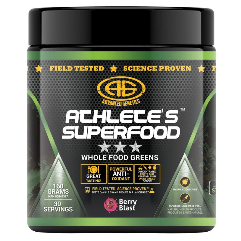 Advanced Genetics ATHLETE'S SUPERFOOD (Greens 30 Servings), 160g SupplementSource.ca