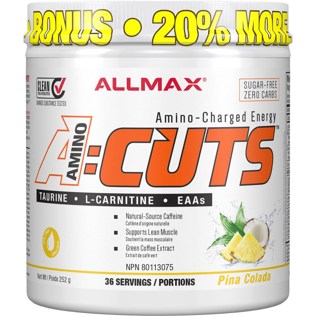 Allmax Amino Cuts (A:Cuts) Dye Free 36 Servings Pina Colada - SupplementSource.ca