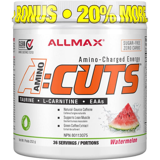 Allmax Amino Cuts (A:Cuts) Dye Free 36 Servings Watermelon - SupplementSource.ca