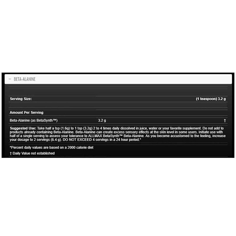 Allmax BETA-ALANINE, 400g Nutritional Panel SupplementSourceca