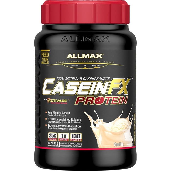 Allmax Casein FX, 2lb Vanilla - SupplementSourceca