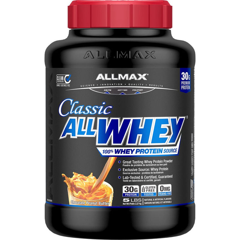 Allmax Classic AllWhey 5lb Chocolate Peanut Butter - SupplementSource.ca
