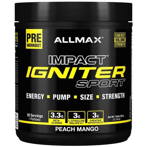 Allmax Impact Igniter Sport 50 Servings Peach Mango - SupplementSource.ca