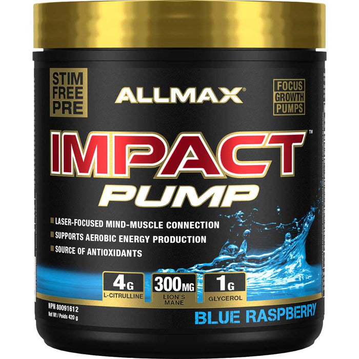 Allmax IMPACT PUMP, 30 Servings Blue Raspberry - SupplementSource.ca