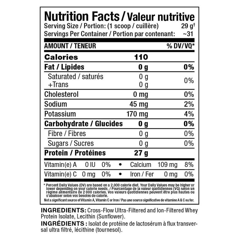 Allmax ISONATURAL, 2lb Nutritional Panel - SupplementSourceca