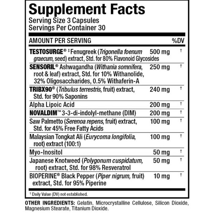 Allmax TESTOFX, 90 Capsules Nutritional Panel - SupplementSourceca