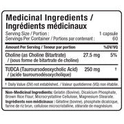 Allmax Tudca 60 Capsules Nutrition Panel - SupplementSource.ca