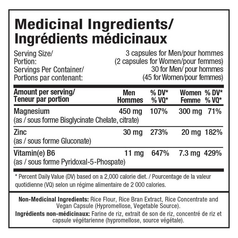 Allmax ZMX2, 90 Capsules Nutritional Panel - SupplementSource.ca