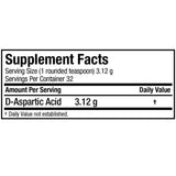 Allmax D-ASPARTIC ACID, 100g Nutritional Panel - SupplementSourceca