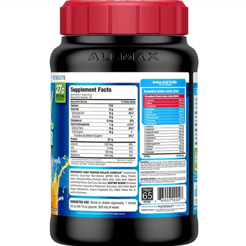 Allmax ISOFLEX CHILLER, 2lb Citrus Peach Sensation Nutritional Panel - SupplementSourceca