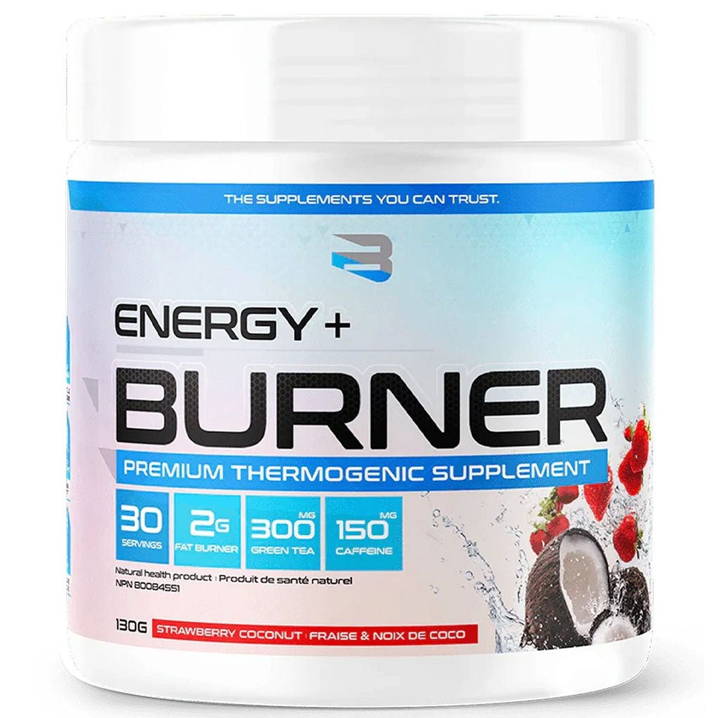 Believe Supplements Energy + Burner, 30 Servings Strawberry Coconut - SupplementSource.ca