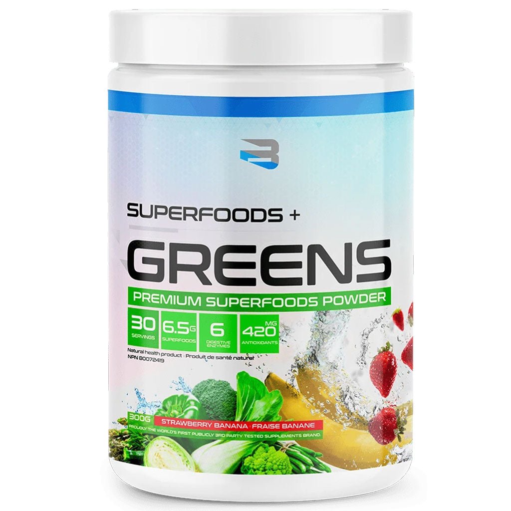 Believe Supplements SuperFoods + Greens 30 Servings Strawberry Banana - SupplementSource.ca