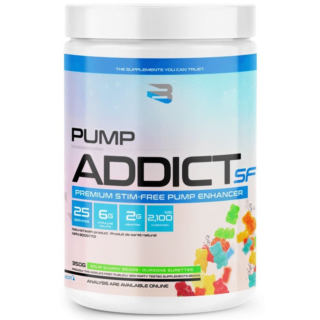 Believe Supplements Pump Addict Stim-Free Sour Gummy Bears - SupplementSource.ca