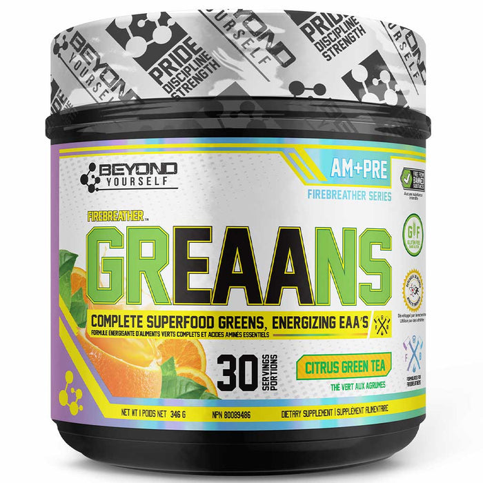 Beyond Yourself GrEAAns 30 Servings Citrus Green Tea - SupplementSource.ca