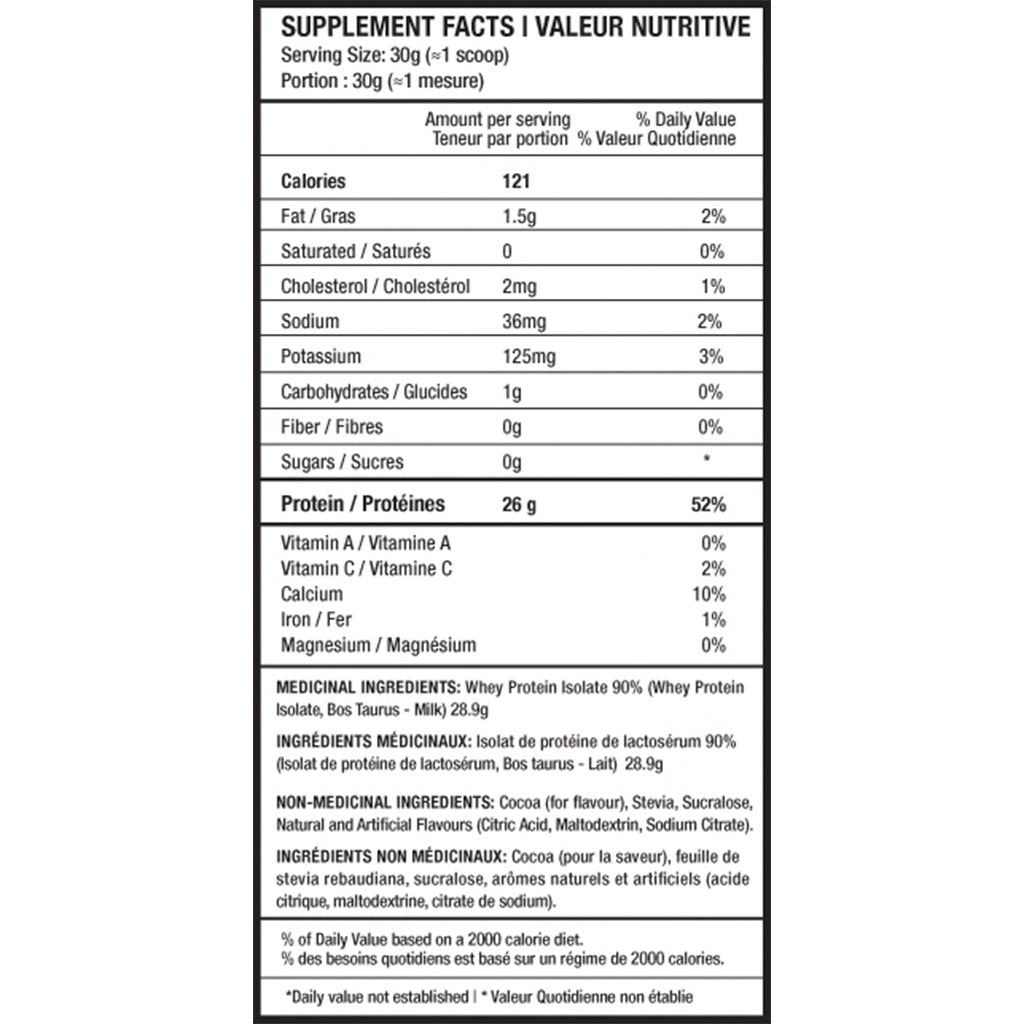 Beyond Yourself ISOLATE, 5lb Nutrition Panel - SupplementSource.ca
