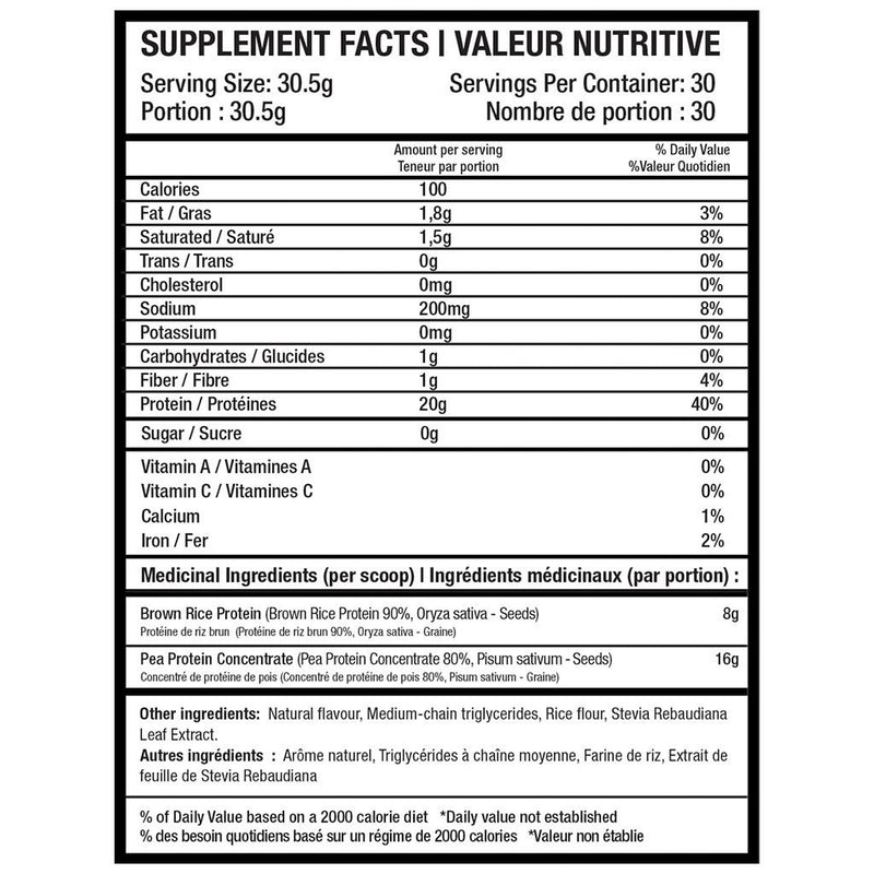 Beyond Yourself VEGAN PLANT BASED PROTEIN, 2lb Nutritional Panel - SupplementSource.ca