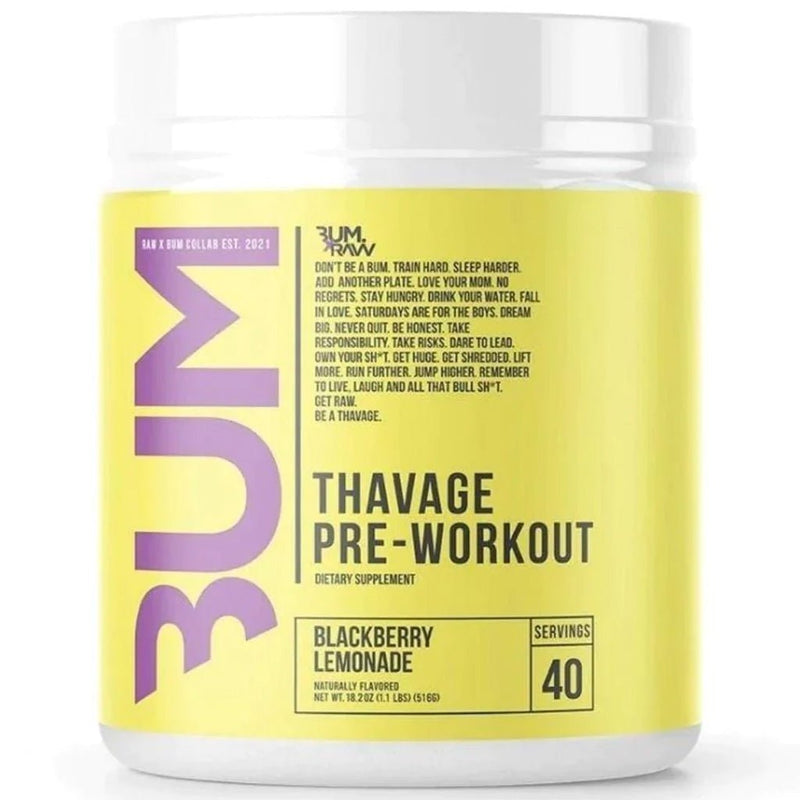 CBUM THAVAGE PRE-WORKOUT, 40 Servings Blackberry Lemonade -  SupplementSource.ca