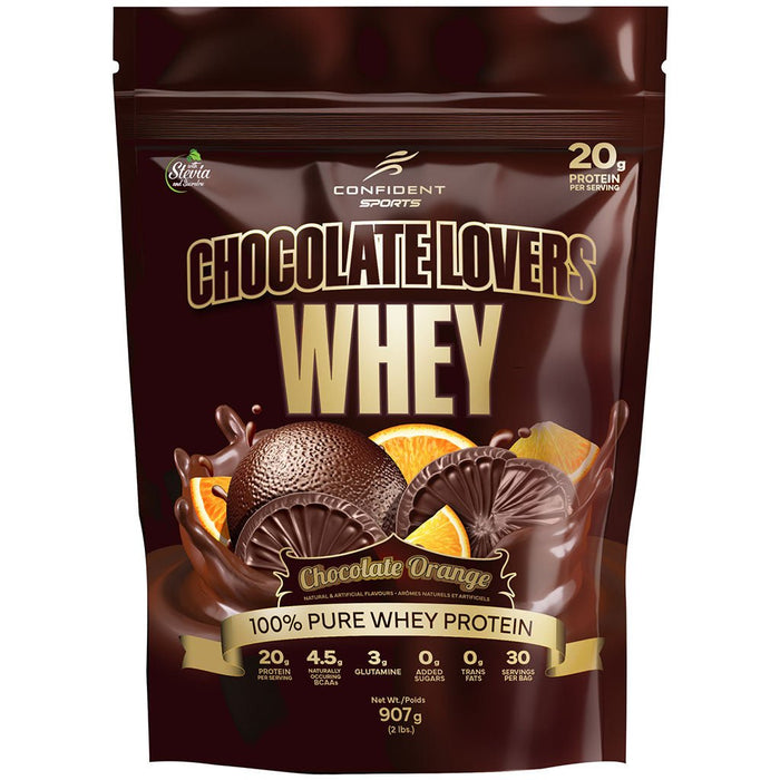 Confident Sports Chocolate Lovers Whey, 2lbs Chcolate Orange - SupplementSource.ca