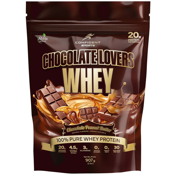 Confident Sports Chocolate Lovers Whey, 2lbs Chcolate Peanut Butter - SupplementSource.ca