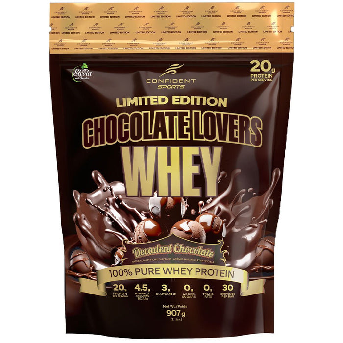 Confident Sports Chocolate Lovers Whey, 2lbs Decadent Chcolate - SupplementSource.ca