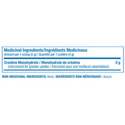 Confident Sports Creatine Monohydrate, 450g Nutrtion Panel - SupplementSource.ca