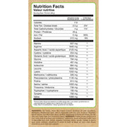 Confident Vegan Vegan Protein 2lb Blueberry Cobbler Nutrition Panel - SupplementSource.ca