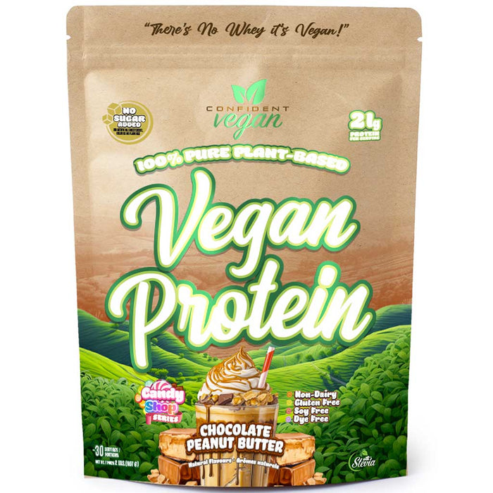 Confident Vegan Vegan Protein 2lb Chocolate Peanut Butter - SupplementSource.ca