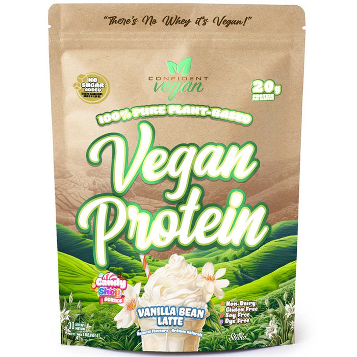 Confident Vegan Vegan Protein 2lb Vanilla Bean Latte - SupplementSource.ca