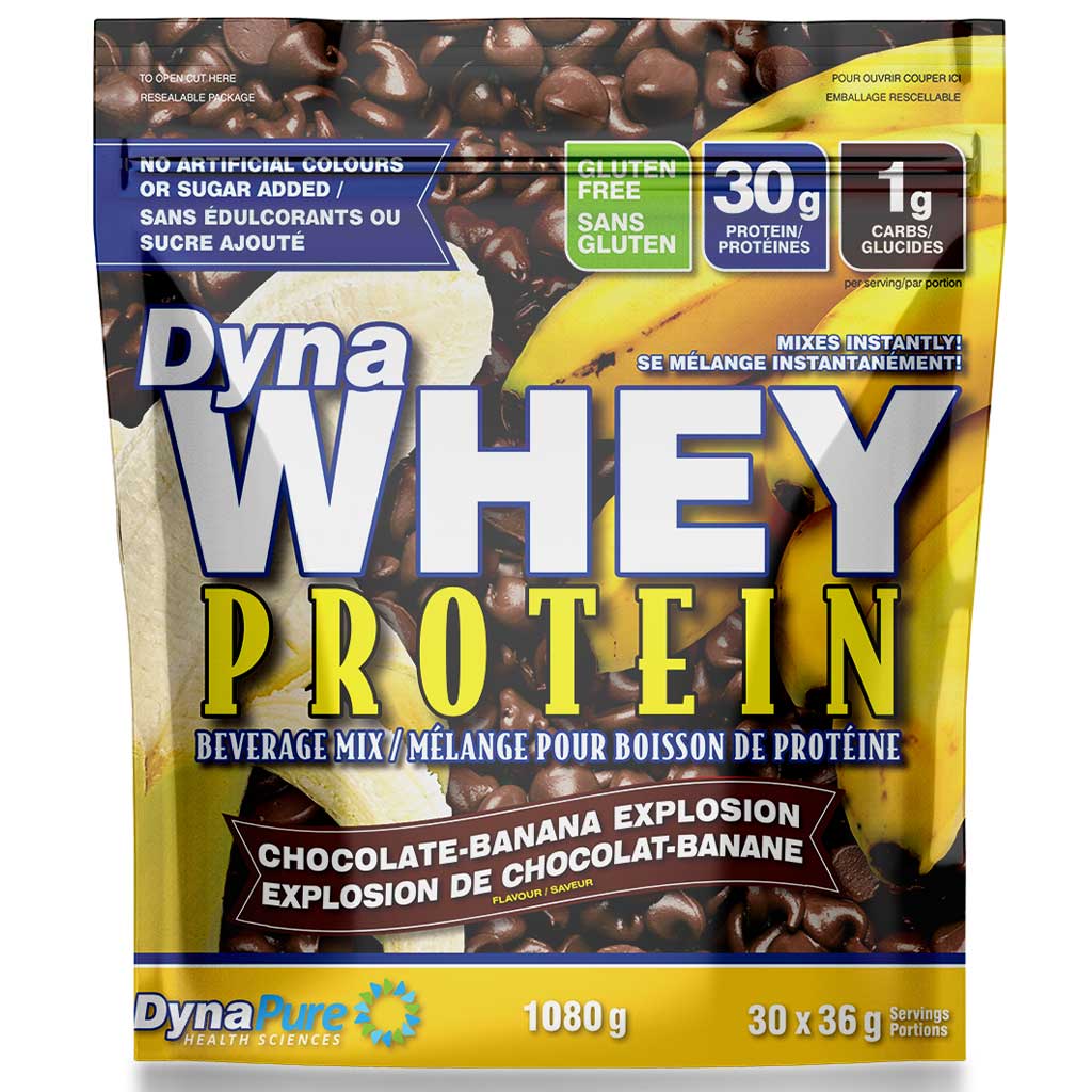 DynaPure DynaWhey, 1080g Chocolate-Banana Explosion - SupplementSource.ca