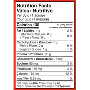 DynaPure DynaWhey, 1080g Chocolate-Banana Explosion Nutrition Panel - SupplementSource.ca