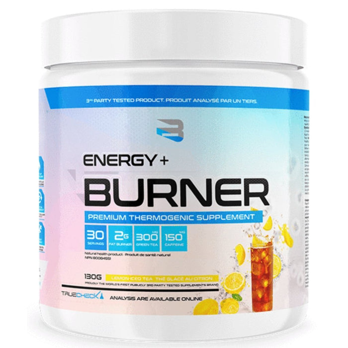 Believe Supplements Energy + Burner, 30 Servings Lemon Iced Tea - SupplementSource.ca