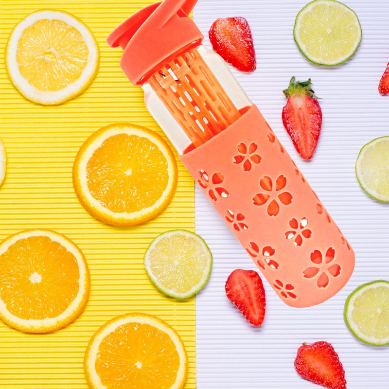 PurAthletics Glass Water Bottle With Infuser, 22oz. Supplementsource.ca