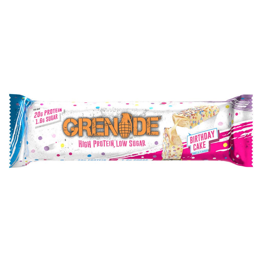 Grenade Bars 1 Bar Birthday Cake - SupplementSource.ca