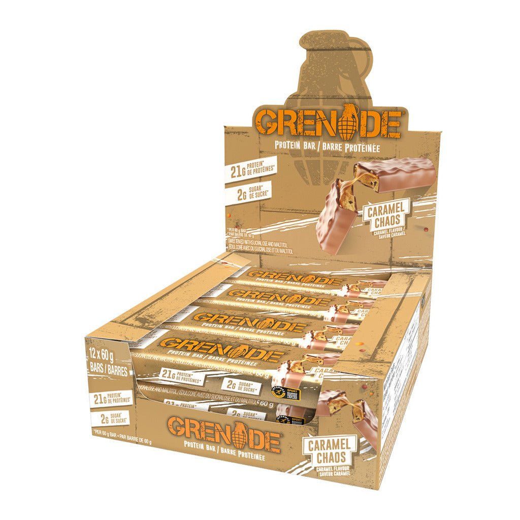 Grenade Bars 1 Box of 12 Bars Caramel Chaos - SupplementSource.ca