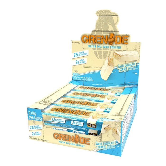 Grenade Bars 1 Box of 12 Bars White Chocolate Cookie - SupplementSource.ca