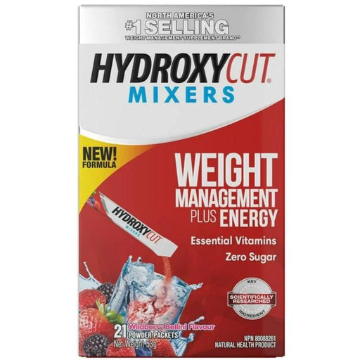 Hydroxycut Mixers Weight Management Instant Drink Mix, 21 Packets Wildberry  Bellini - SupplementSource.ca