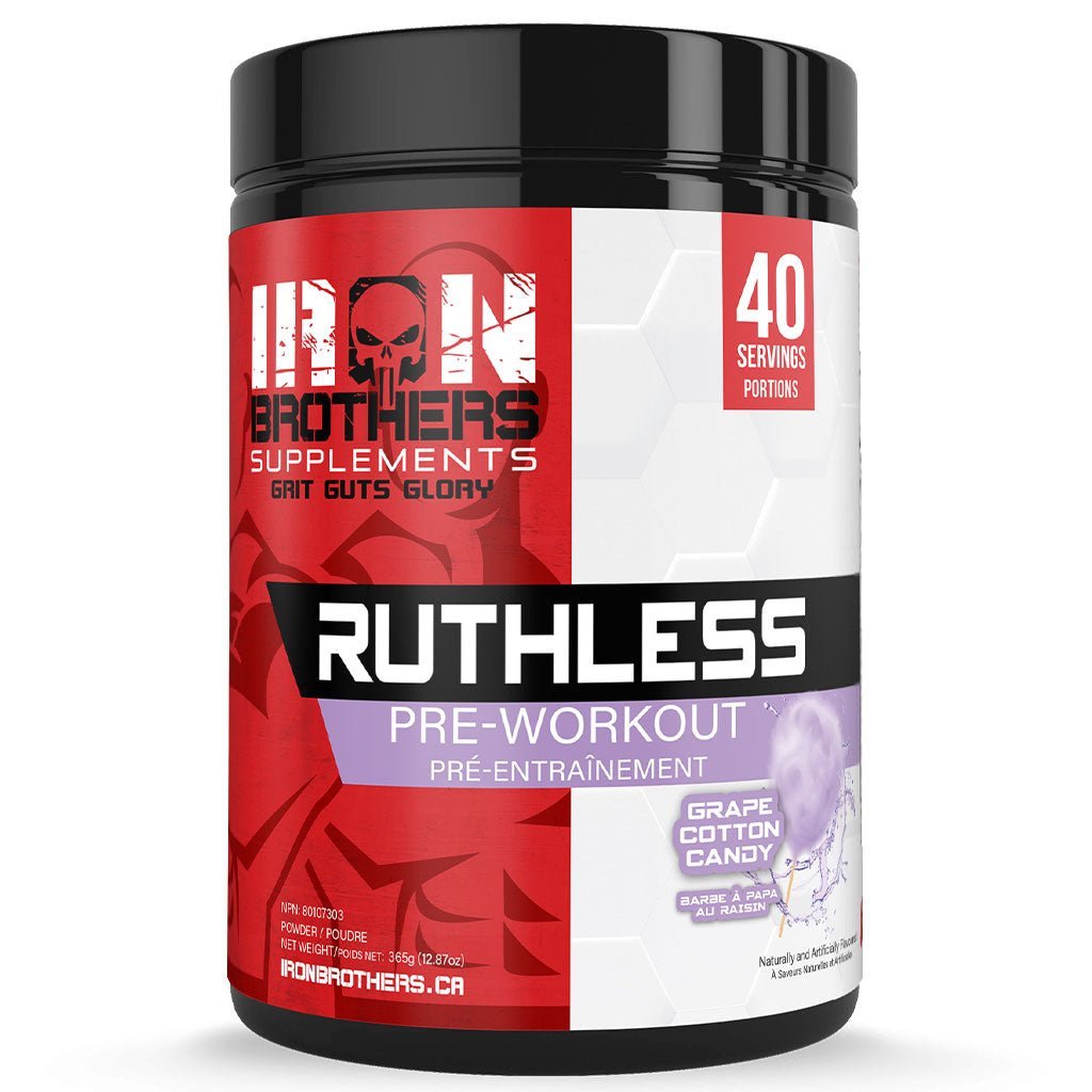 Iron Brothers Supplements RUTHLESS PRE-WORKOUT, 40 Servings Grape Cotton Candy - SupplementSource.ca
