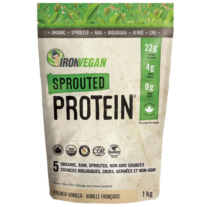 IronVegan Sprouted Protein 1kg French Vanilla - SupplementSource.ca