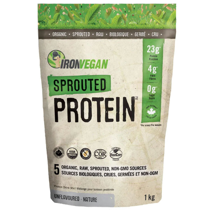IronVegan Sprouted Protein 1kg Unflavoured - SupplementSource.ca