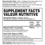 Magnum Nutraceuticals Acid Isolate 90 Capsules Nutrition Panel - SupplementSource.ca